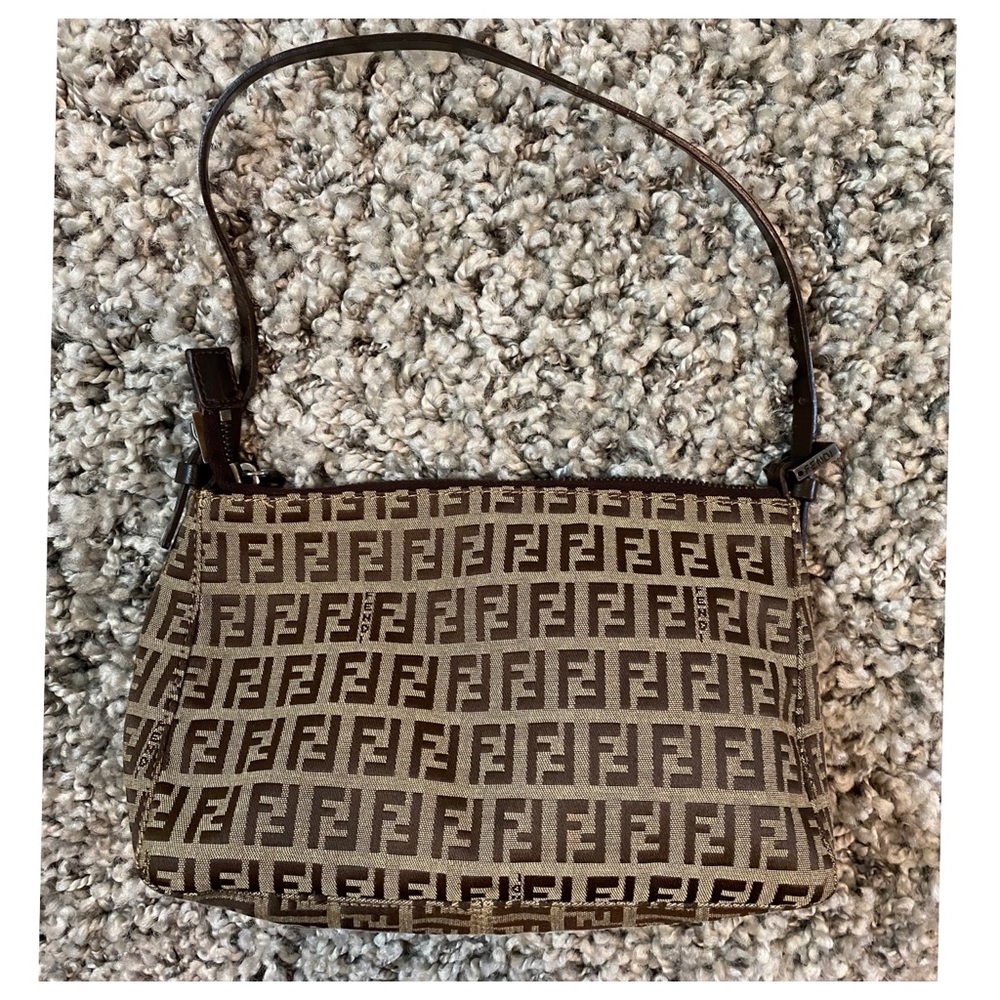 Authentic FENDI canvas shoulder bag
